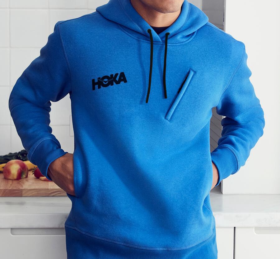 Hoka One One Hoodie Heren - Performance - Blauw - WT4571396